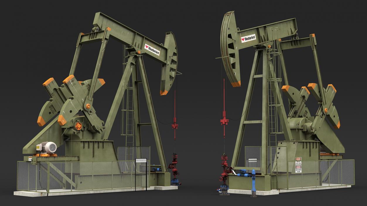 Oil Pumpjack Rigged 3D model