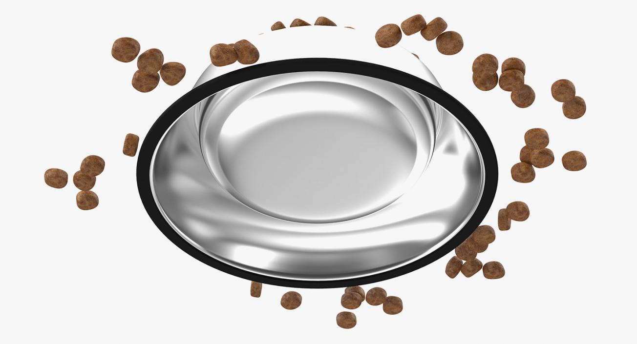 3D Dry Dog Food Stainless Steel Bowl model