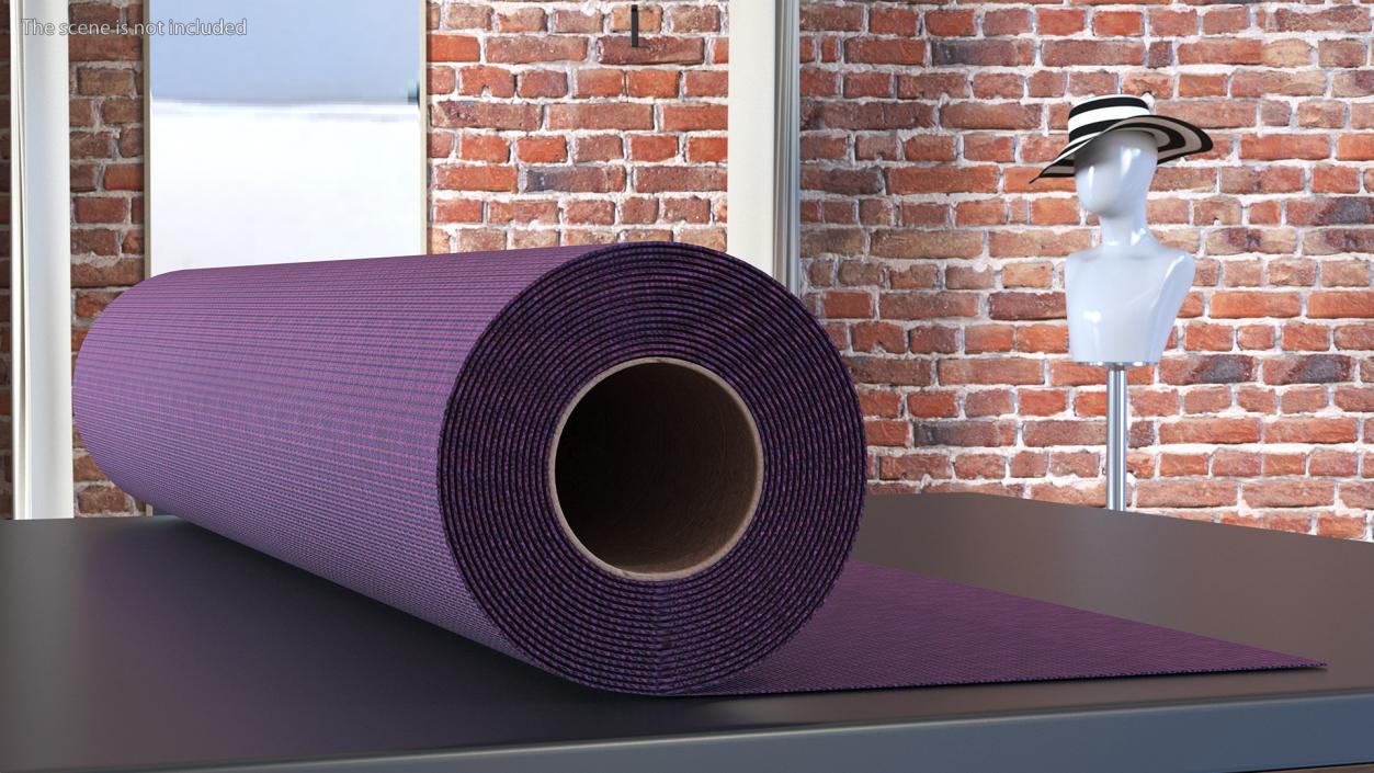 3D Fabric Roll Purple model