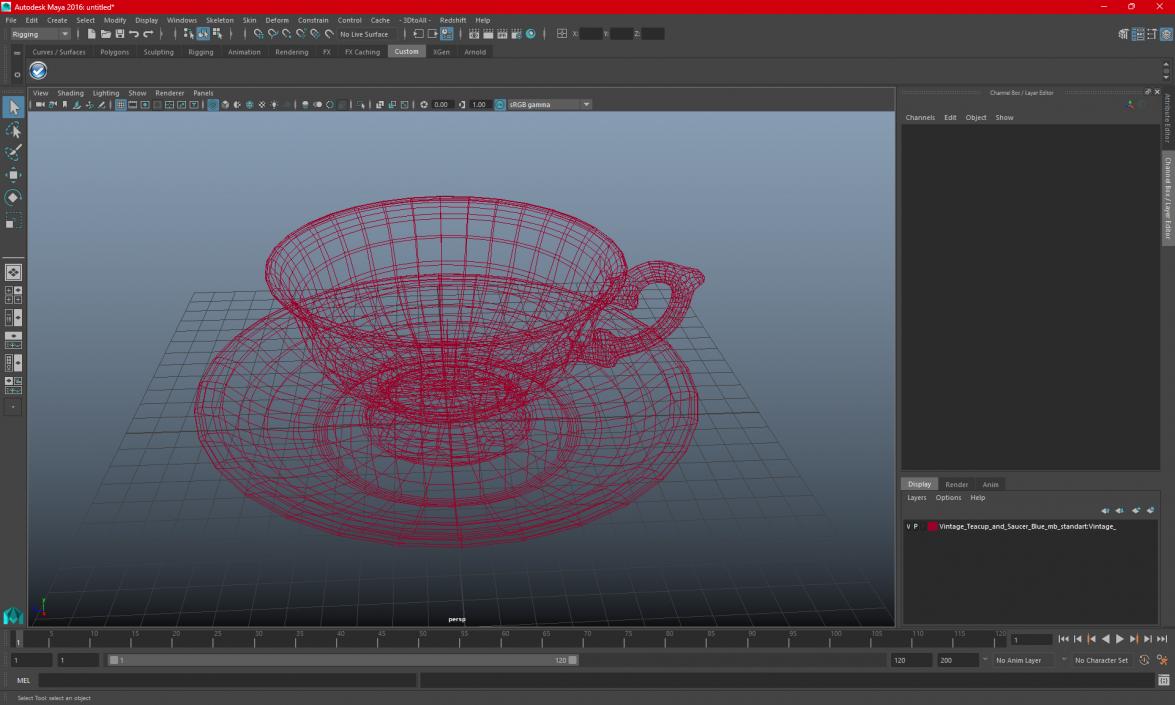 3D model Antique Teacup and Saucer