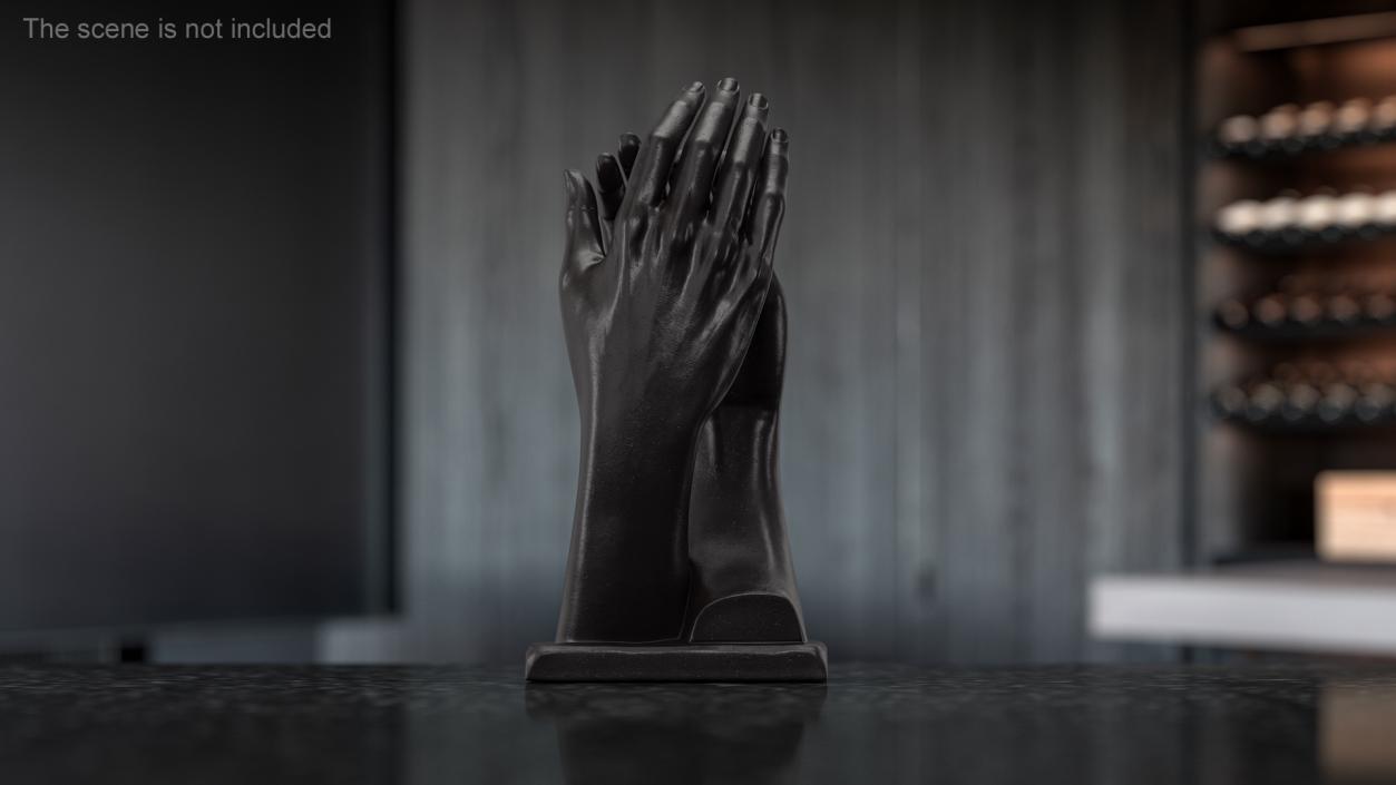 3D Hands Sculpture Black