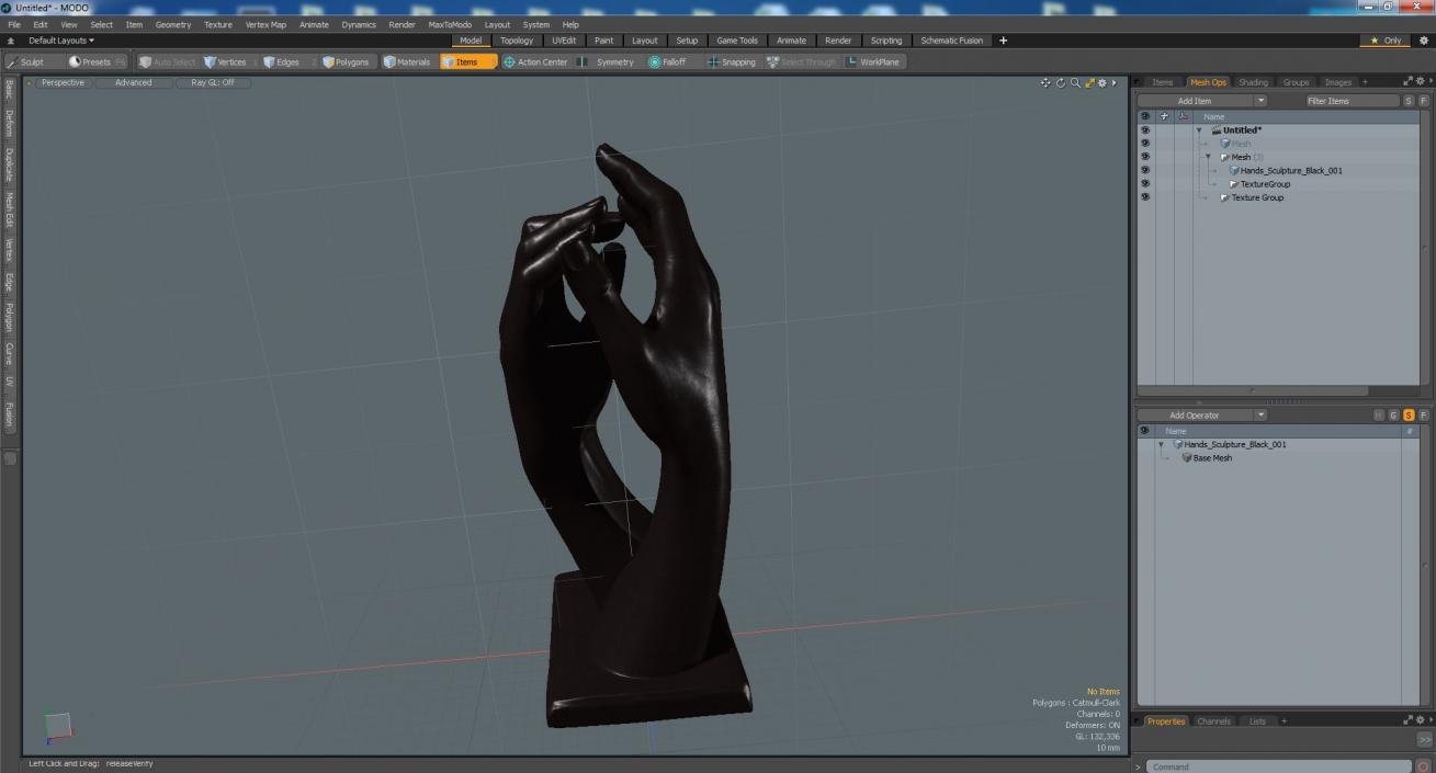 3D Hands Sculpture Black