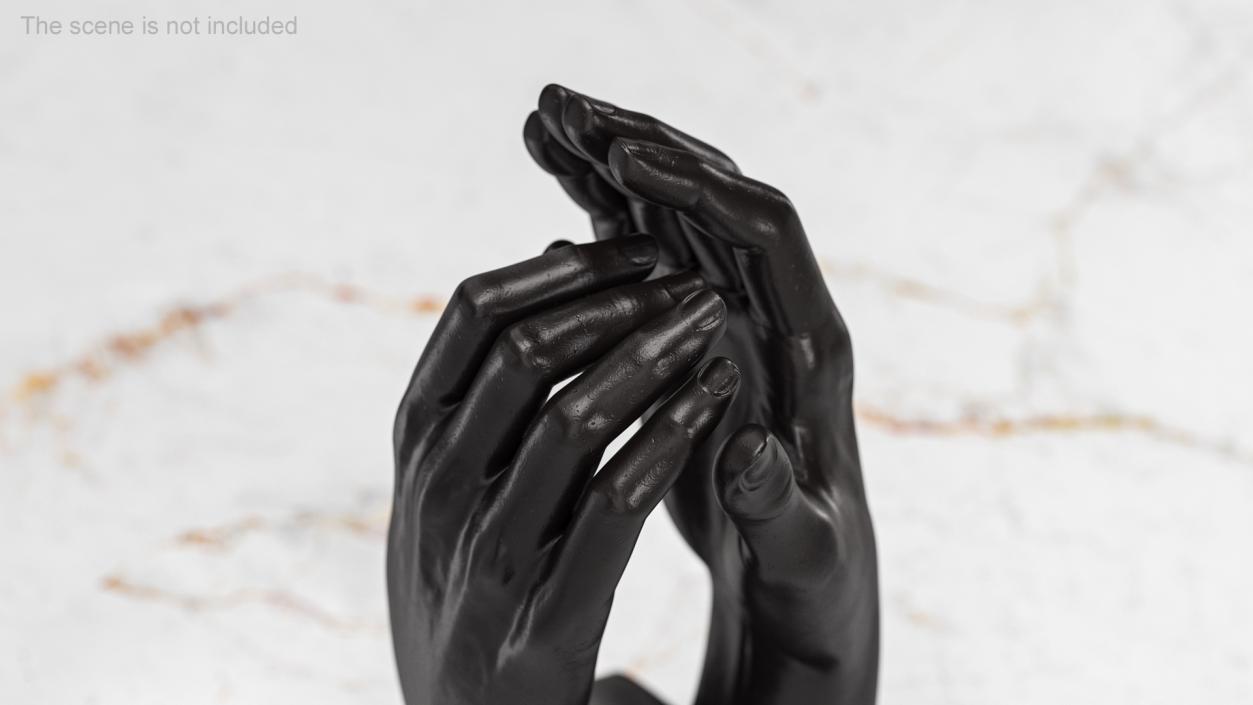 3D Hands Sculpture Black