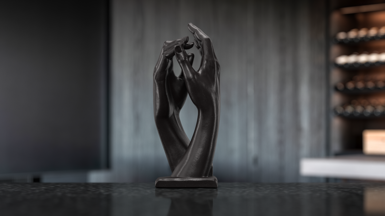 3D Hands Sculpture Black