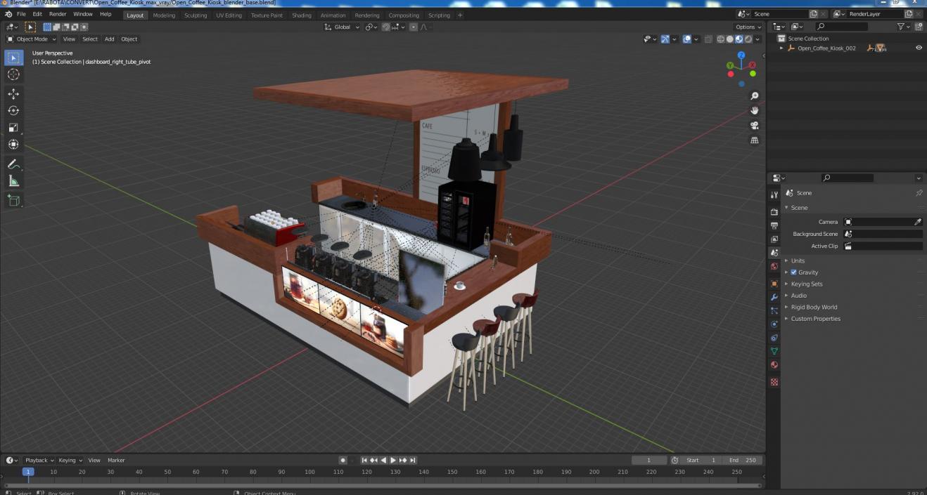 Open Coffee Kiosk 3D