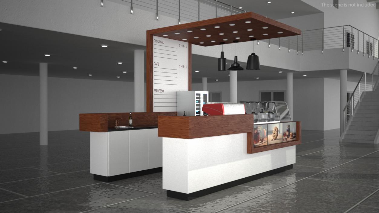 Open Coffee Kiosk 3D