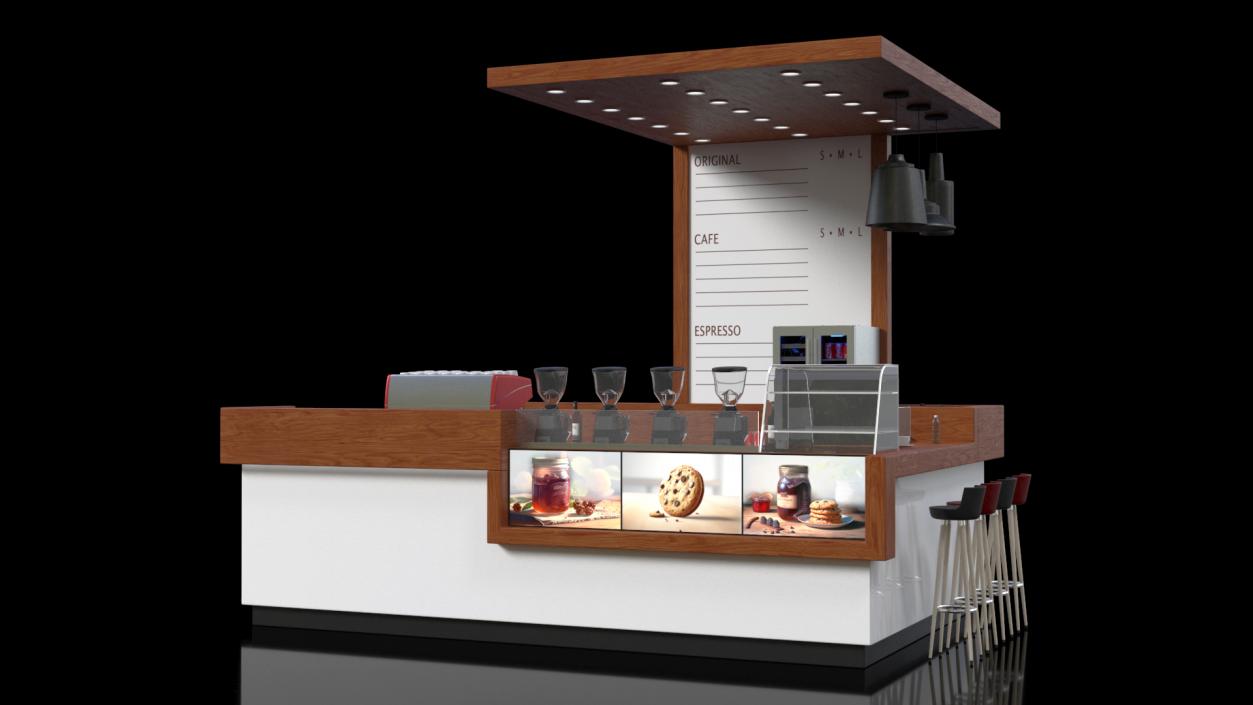 Open Coffee Kiosk 3D