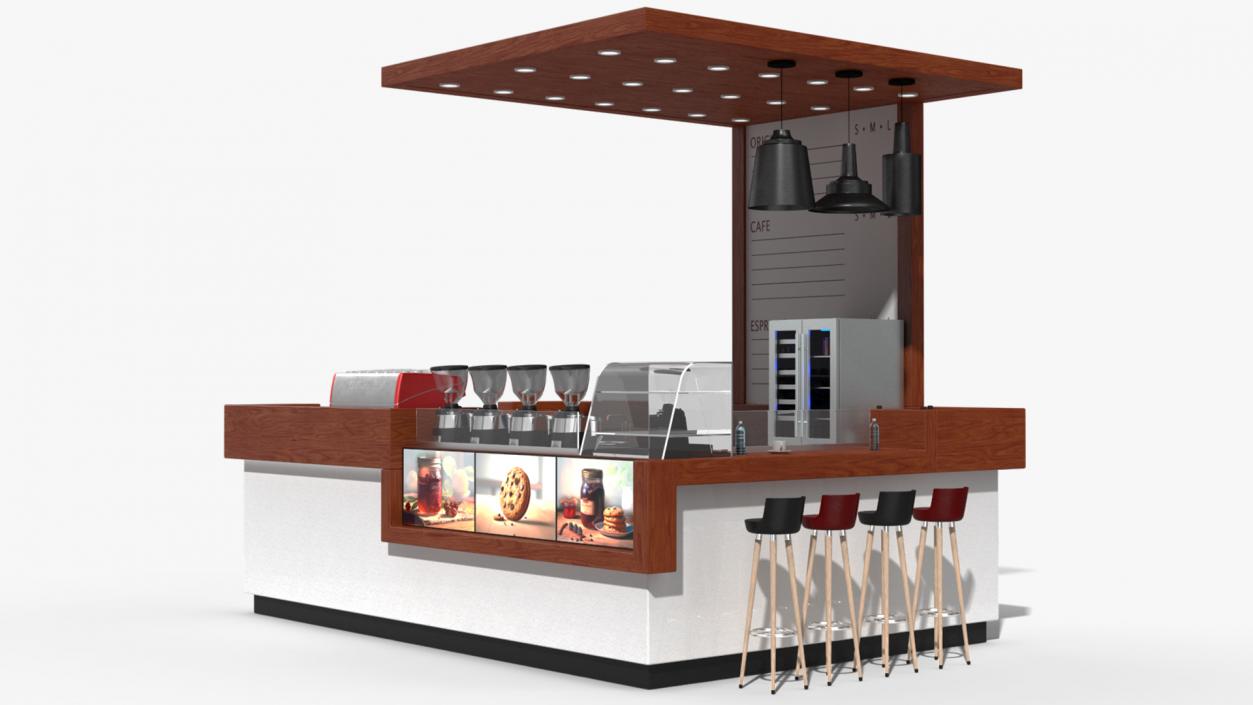 Open Coffee Kiosk 3D