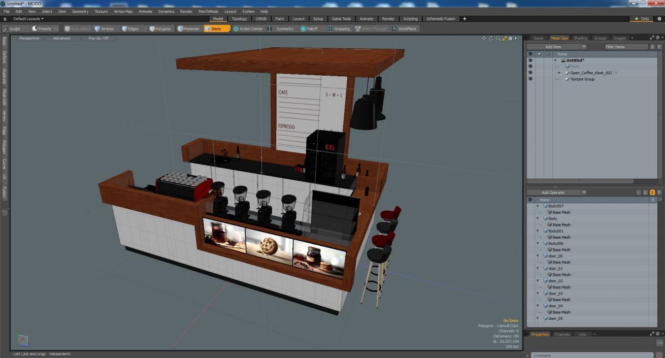 Open Coffee Kiosk 3D