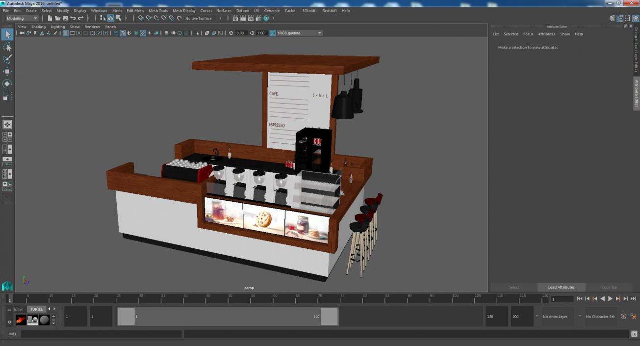 Open Coffee Kiosk 3D