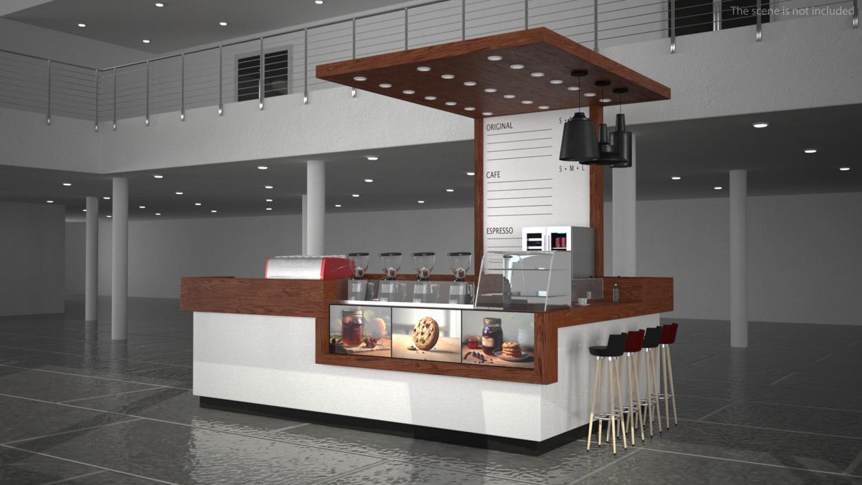 Open Coffee Kiosk 3D