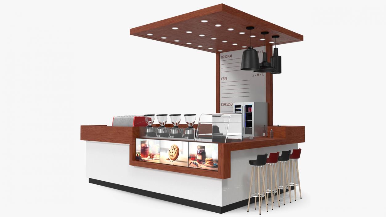 Open Coffee Kiosk 3D