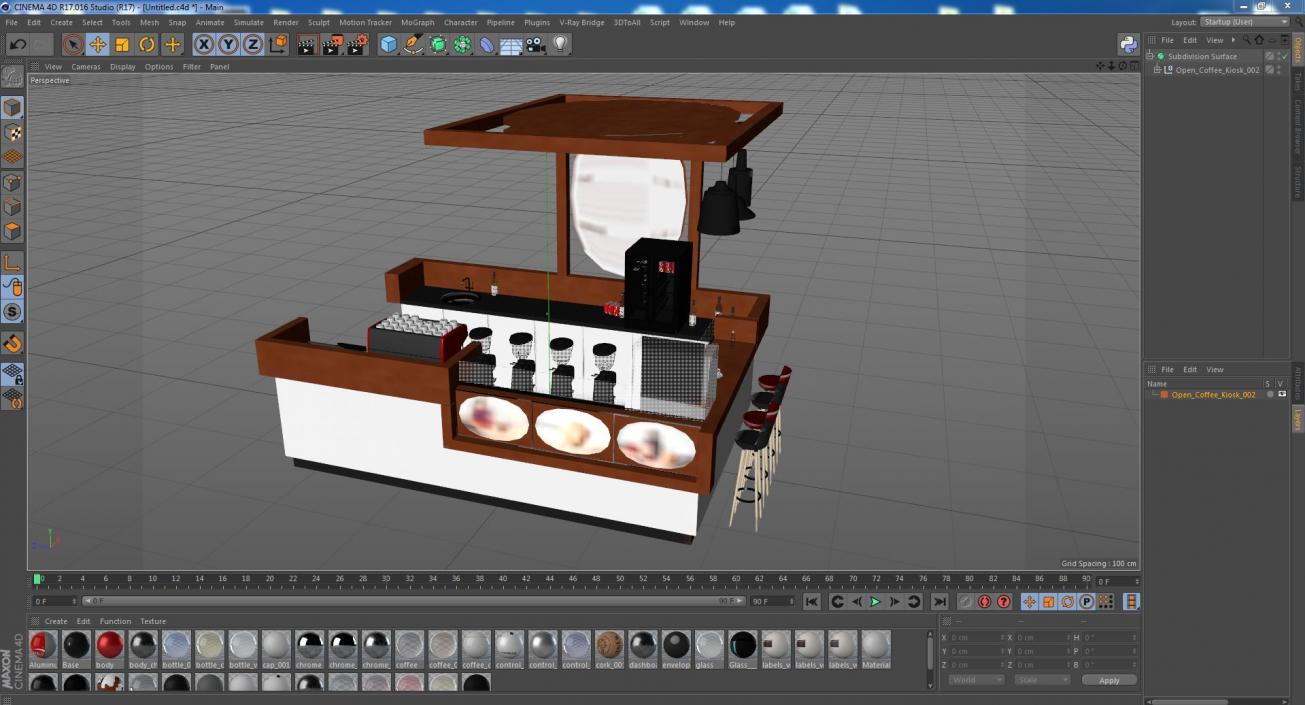 Open Coffee Kiosk 3D