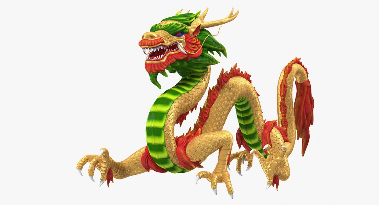 3D model Colorful Traditional Chinese Dragon