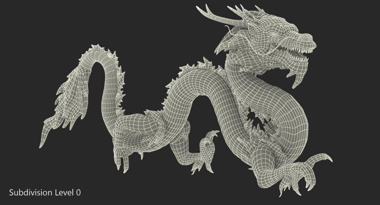 3D model Colorful Traditional Chinese Dragon