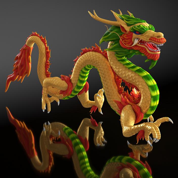 3D model Colorful Traditional Chinese Dragon