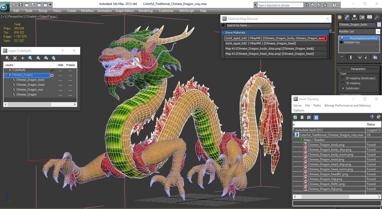 3D model Colorful Traditional Chinese Dragon