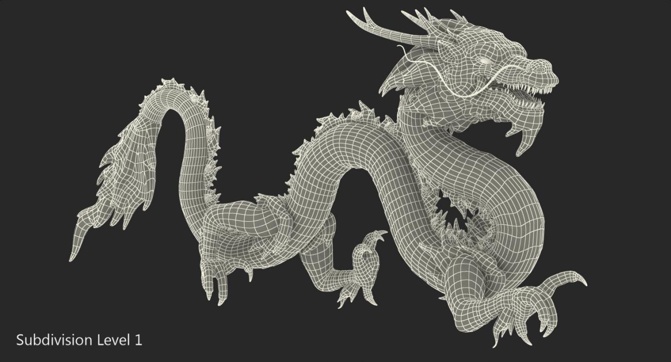 3D model Colorful Traditional Chinese Dragon