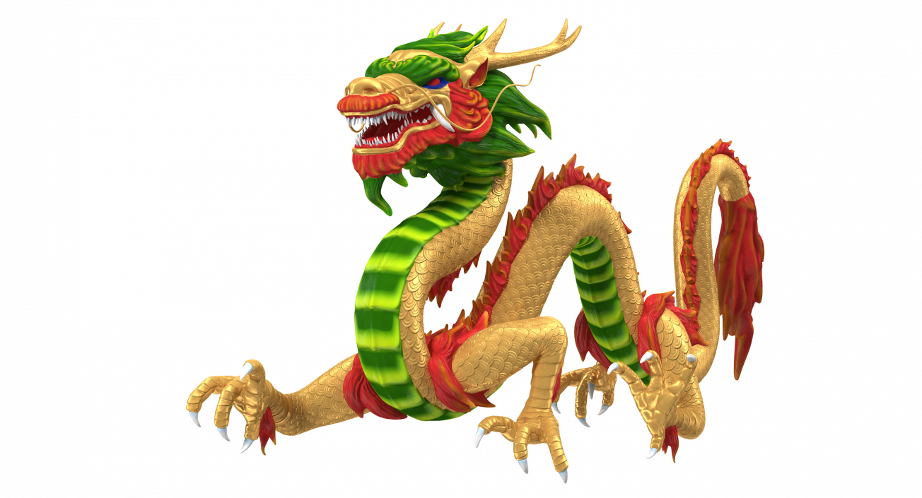 3D model Colorful Traditional Chinese Dragon