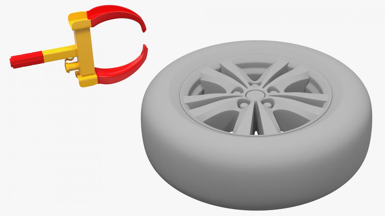 3D Anti Theft Tyre Parking Lock model