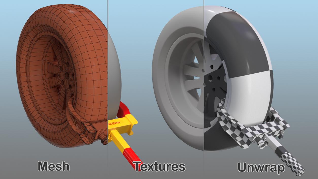 3D Anti Theft Tyre Parking Lock model