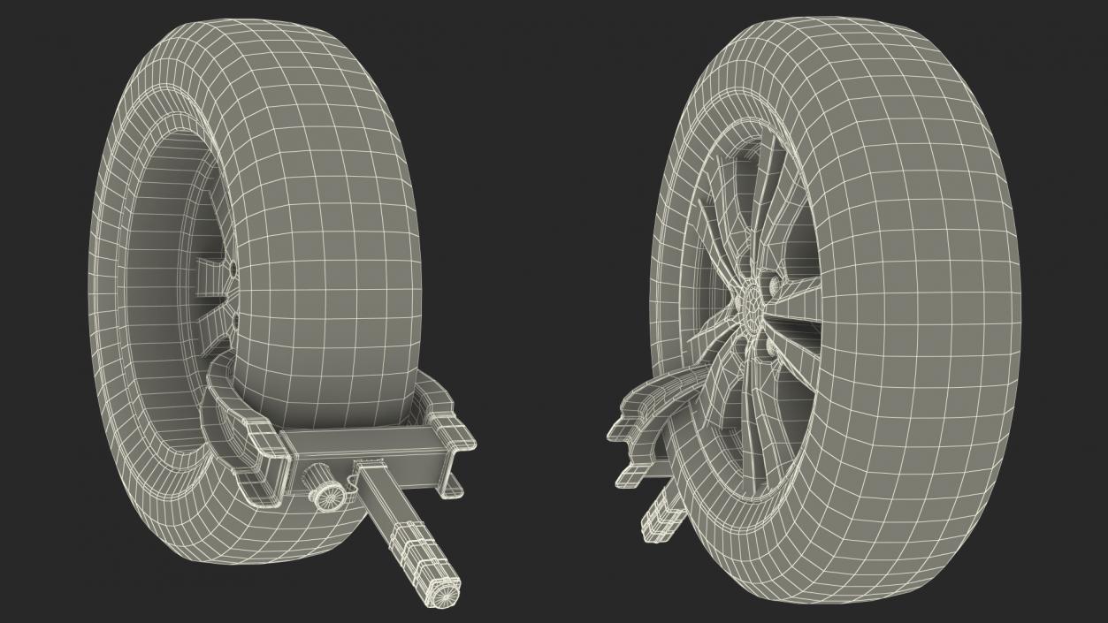 3D Anti Theft Tyre Parking Lock model