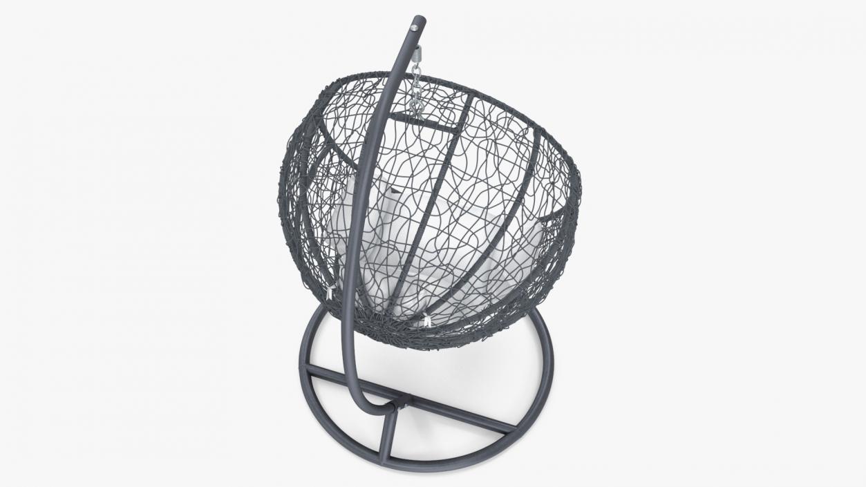 3D Hanging Ball Shaped Chair with Stand Gray