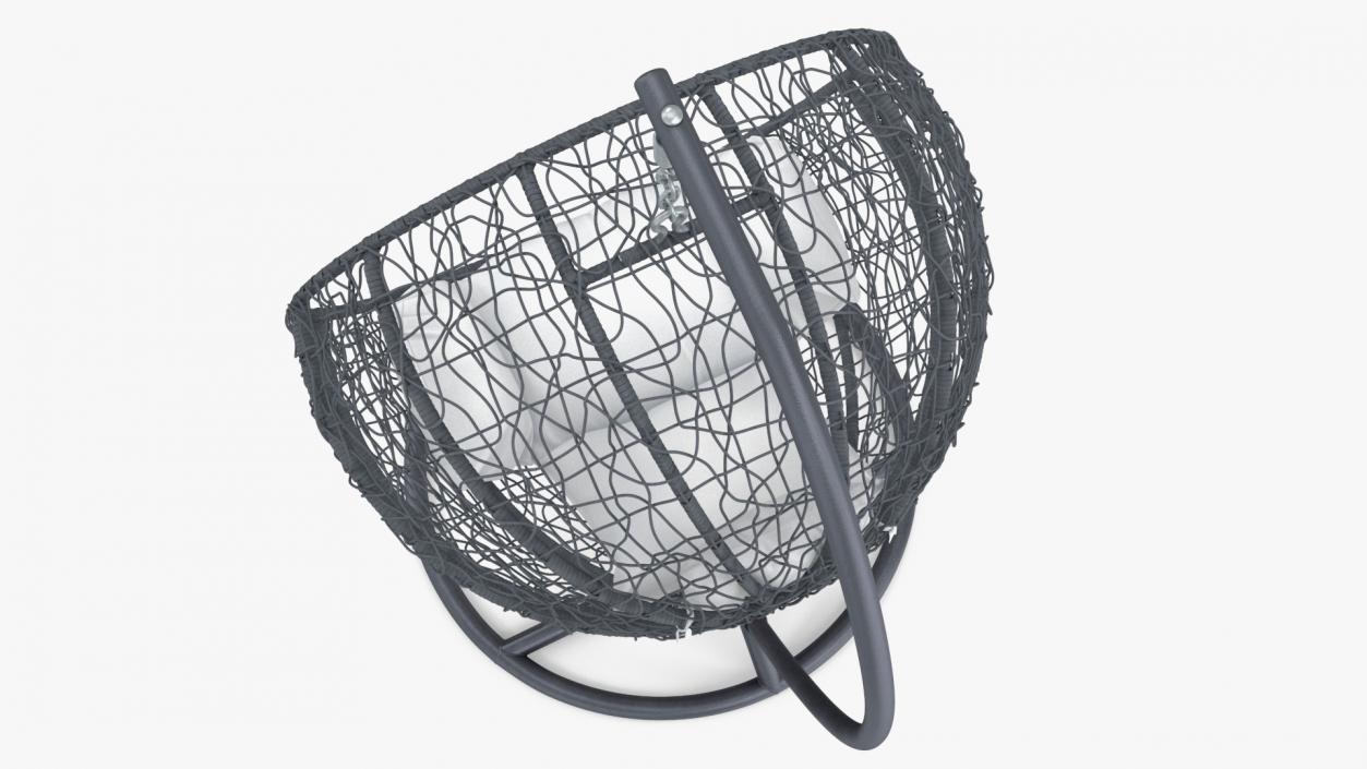 3D Hanging Ball Shaped Chair with Stand Gray