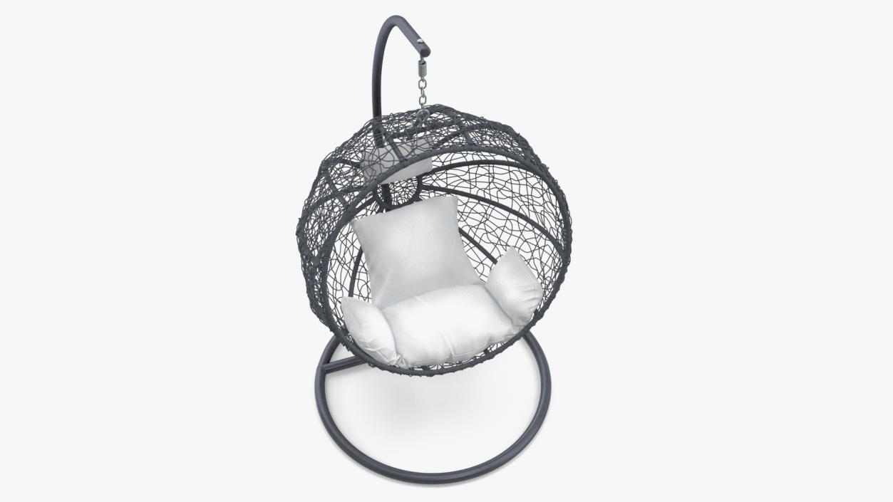 3D Hanging Ball Shaped Chair with Stand Gray