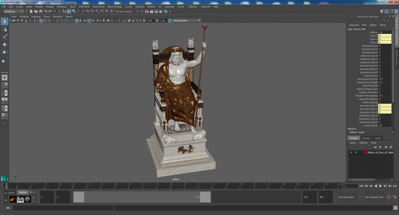 3D model Statue of Zeus at Olympia