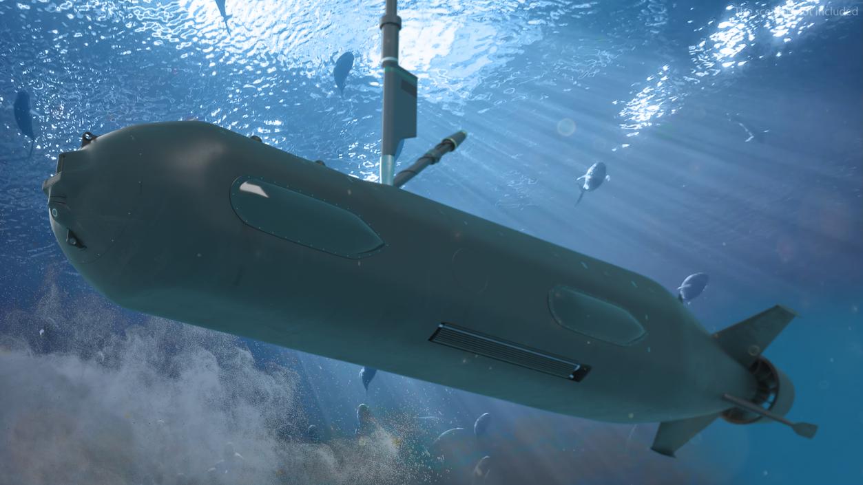 3D Boeing Orca AUV with Raised Antennas 2 model