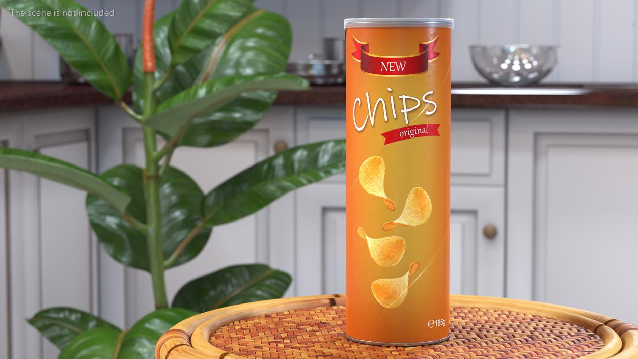 3D Potato Chips in Tube Package model