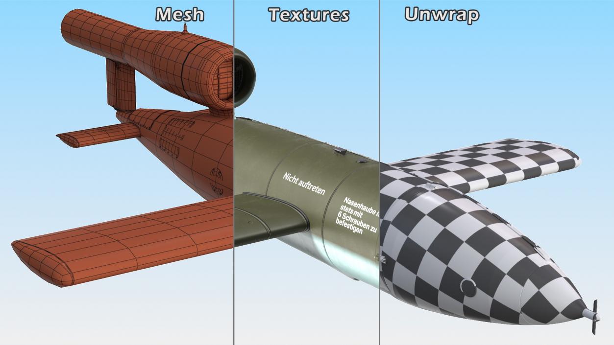 3D German V1 Flying Bomb Buzz Bomb