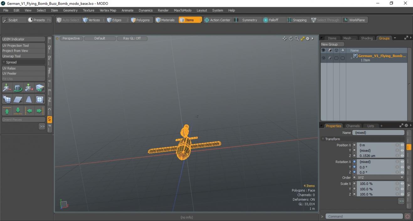 3D German V1 Flying Bomb Buzz Bomb