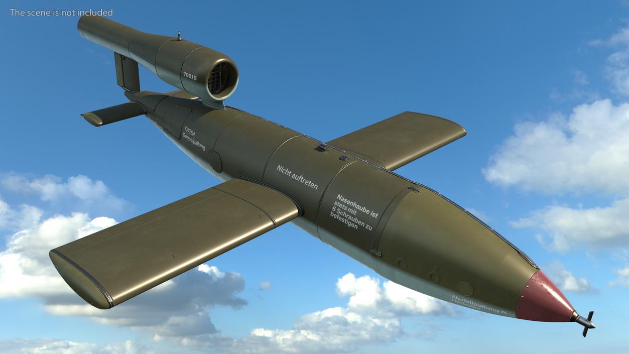 3D German V1 Flying Bomb Buzz Bomb