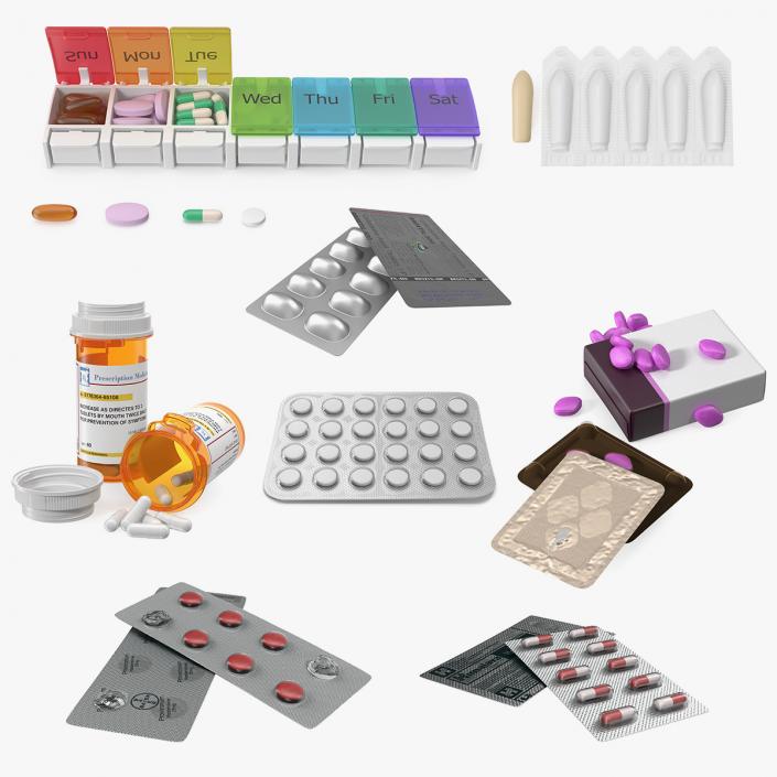 Pills Packs Collection 4 3D model