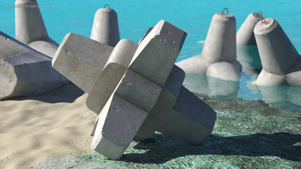 3D A Jack Protective Breakwater Unit model