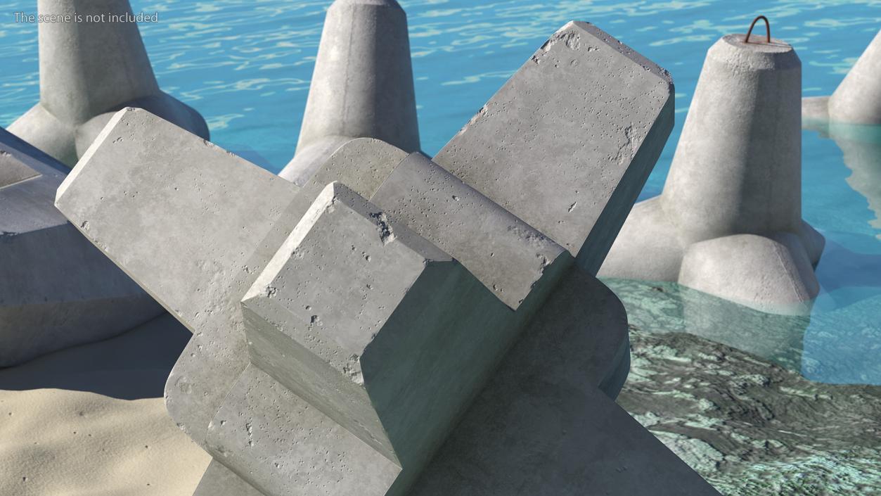 3D A Jack Protective Breakwater Unit model