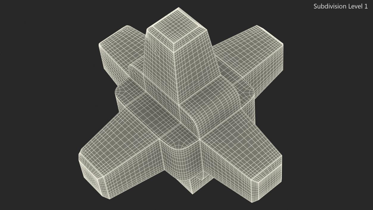 3D A Jack Protective Breakwater Unit model