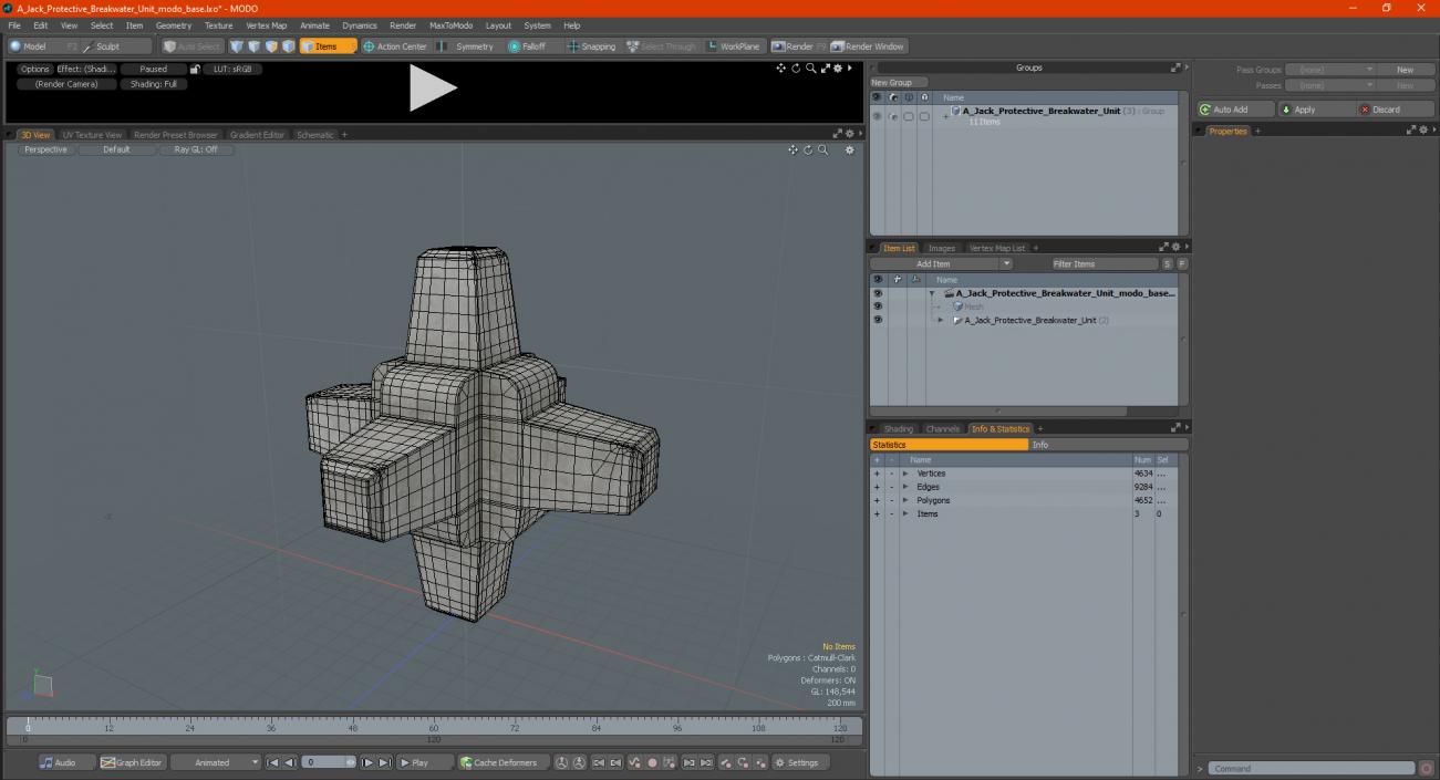 3D A Jack Protective Breakwater Unit model