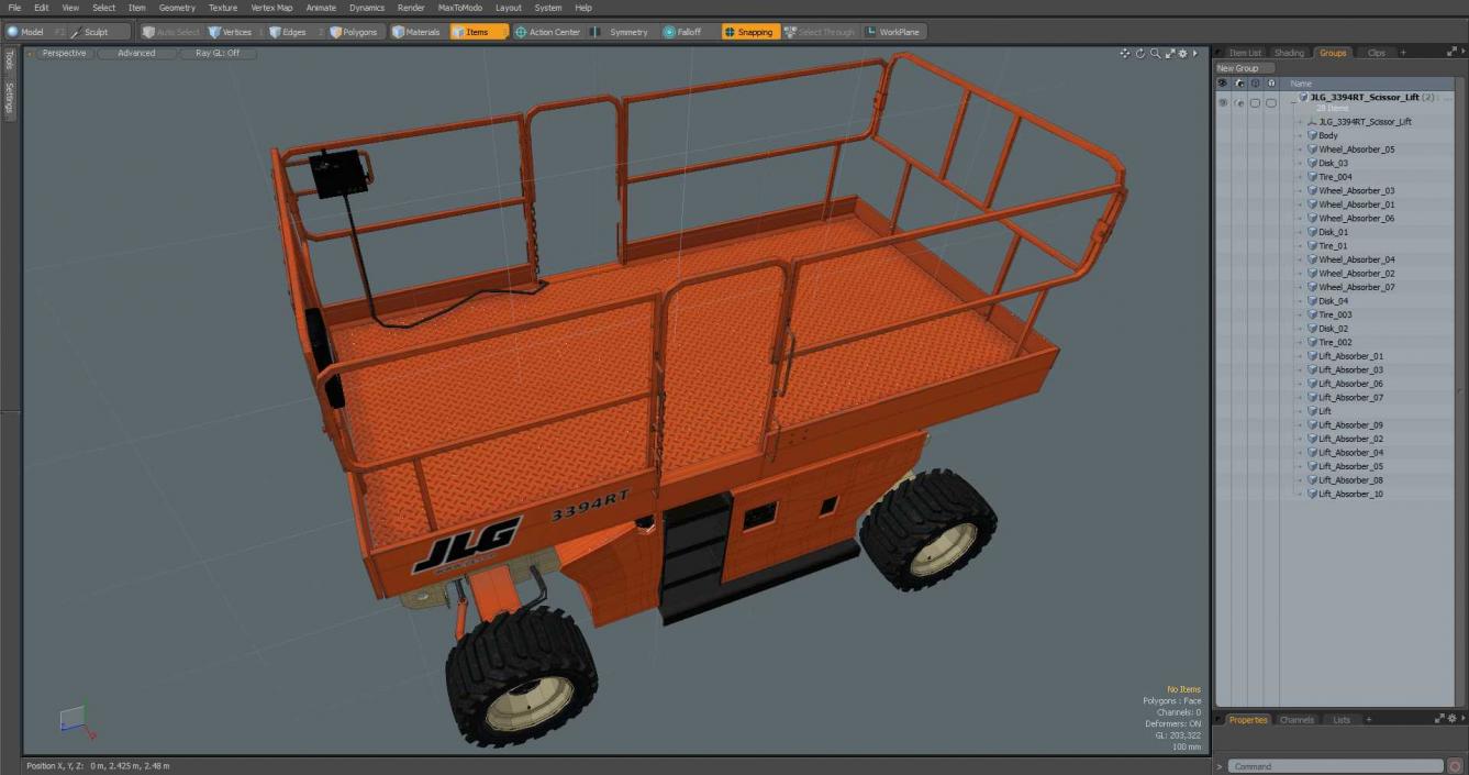 3D JLG 3394RT Scissor Lift model