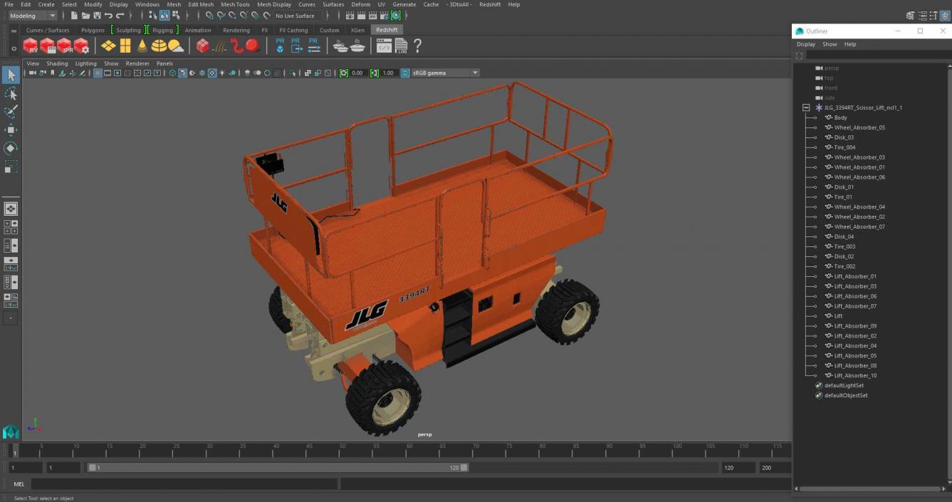 3D JLG 3394RT Scissor Lift model