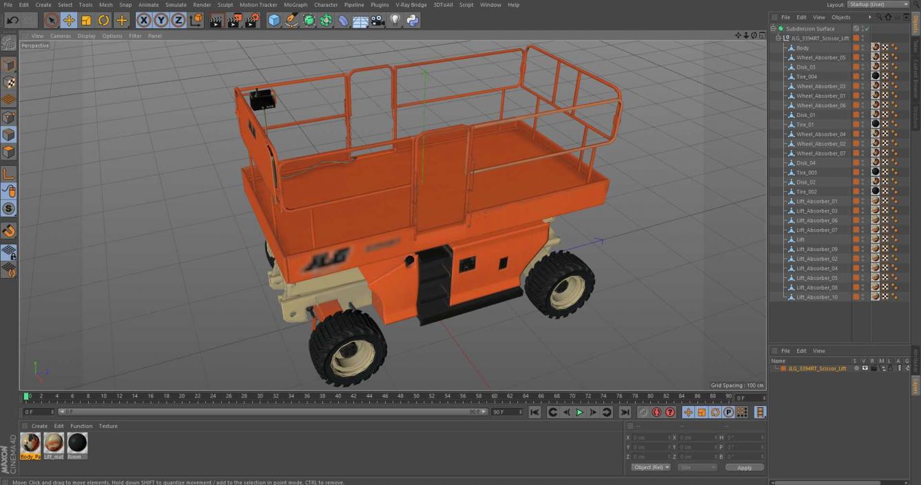 3D JLG 3394RT Scissor Lift model