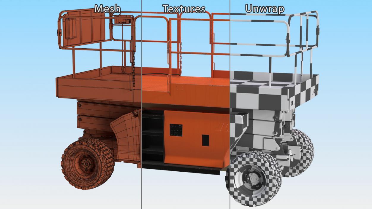 3D JLG 3394RT Scissor Lift model