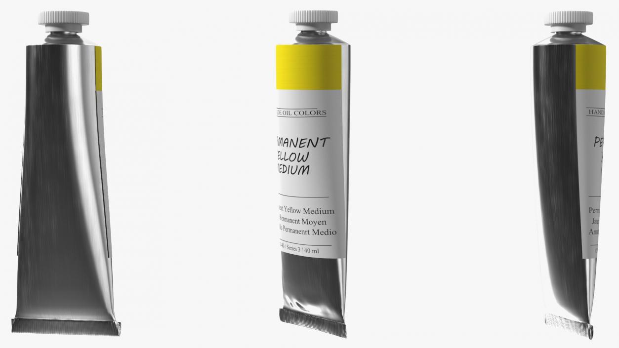 3D Oil Paint Tube Permanent Yellow