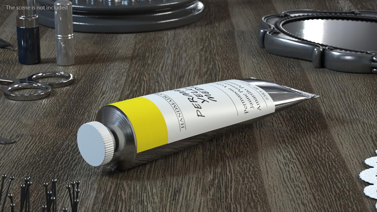 3D Oil Paint Tube Permanent Yellow