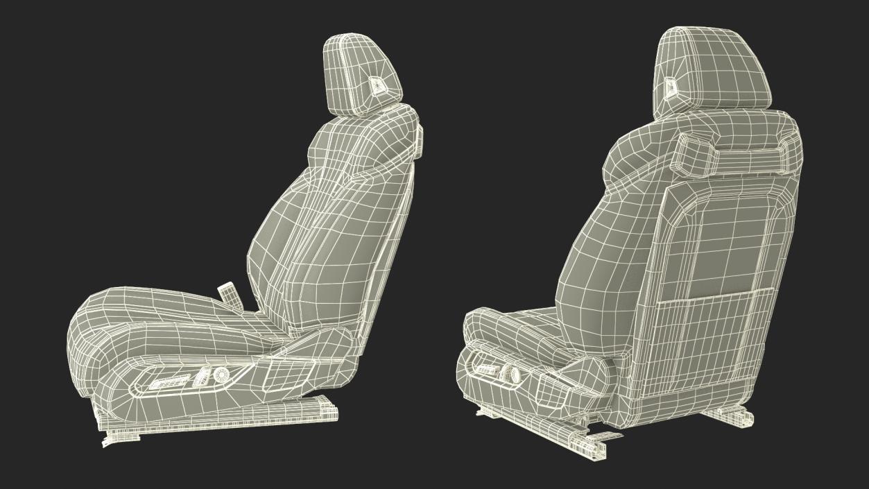 Car Driver Seat in Black Leather 3D