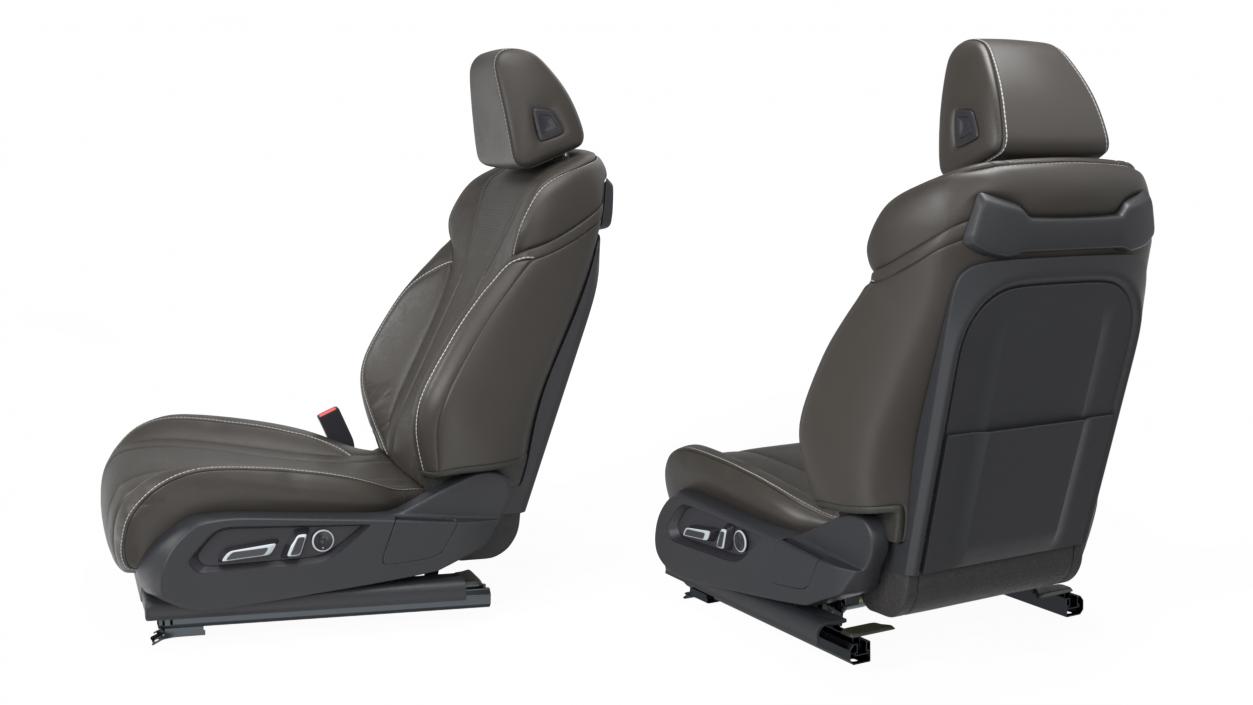 Car Driver Seat in Black Leather 3D