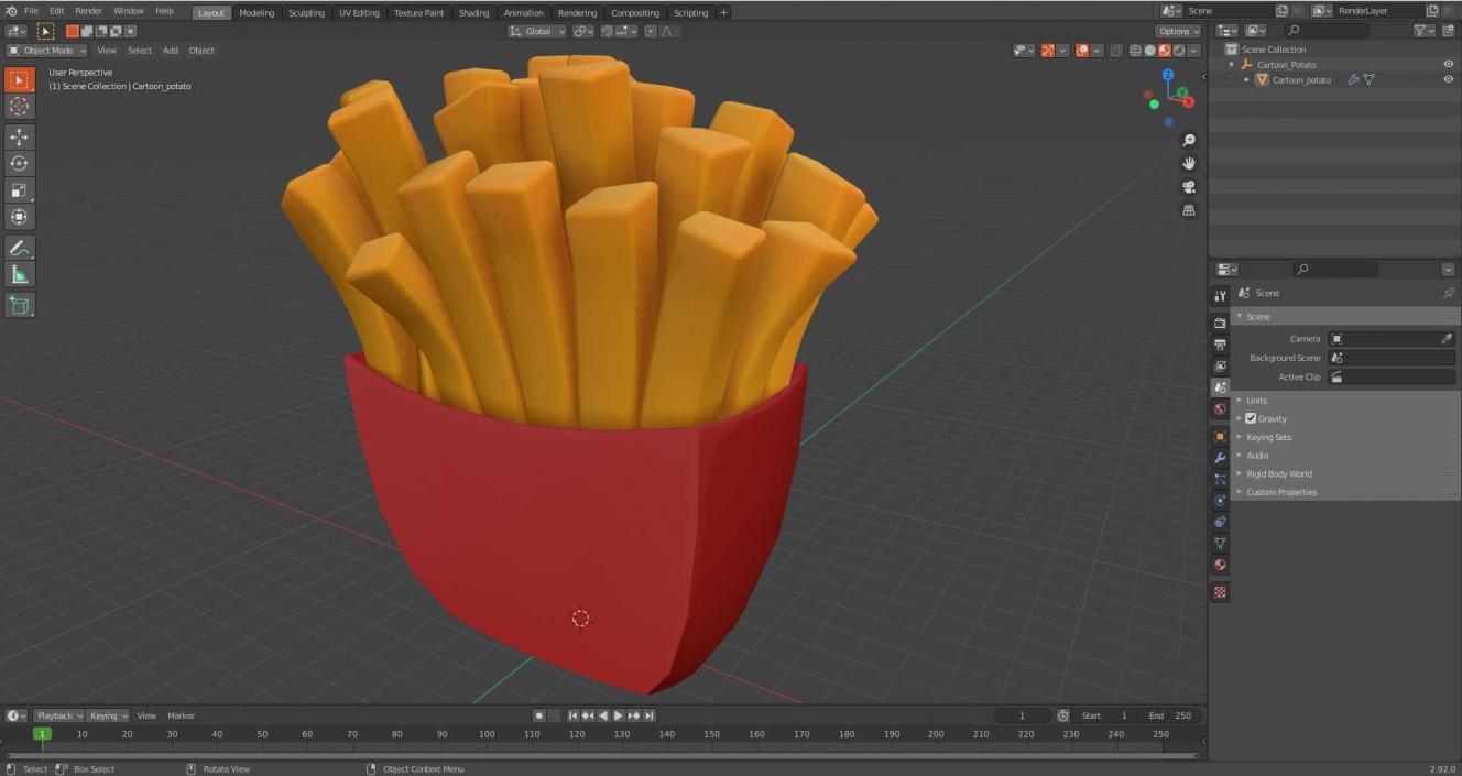 Cartoon Potato 3D model