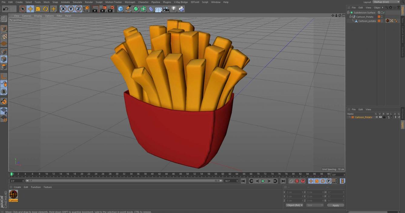 Cartoon Potato 3D model